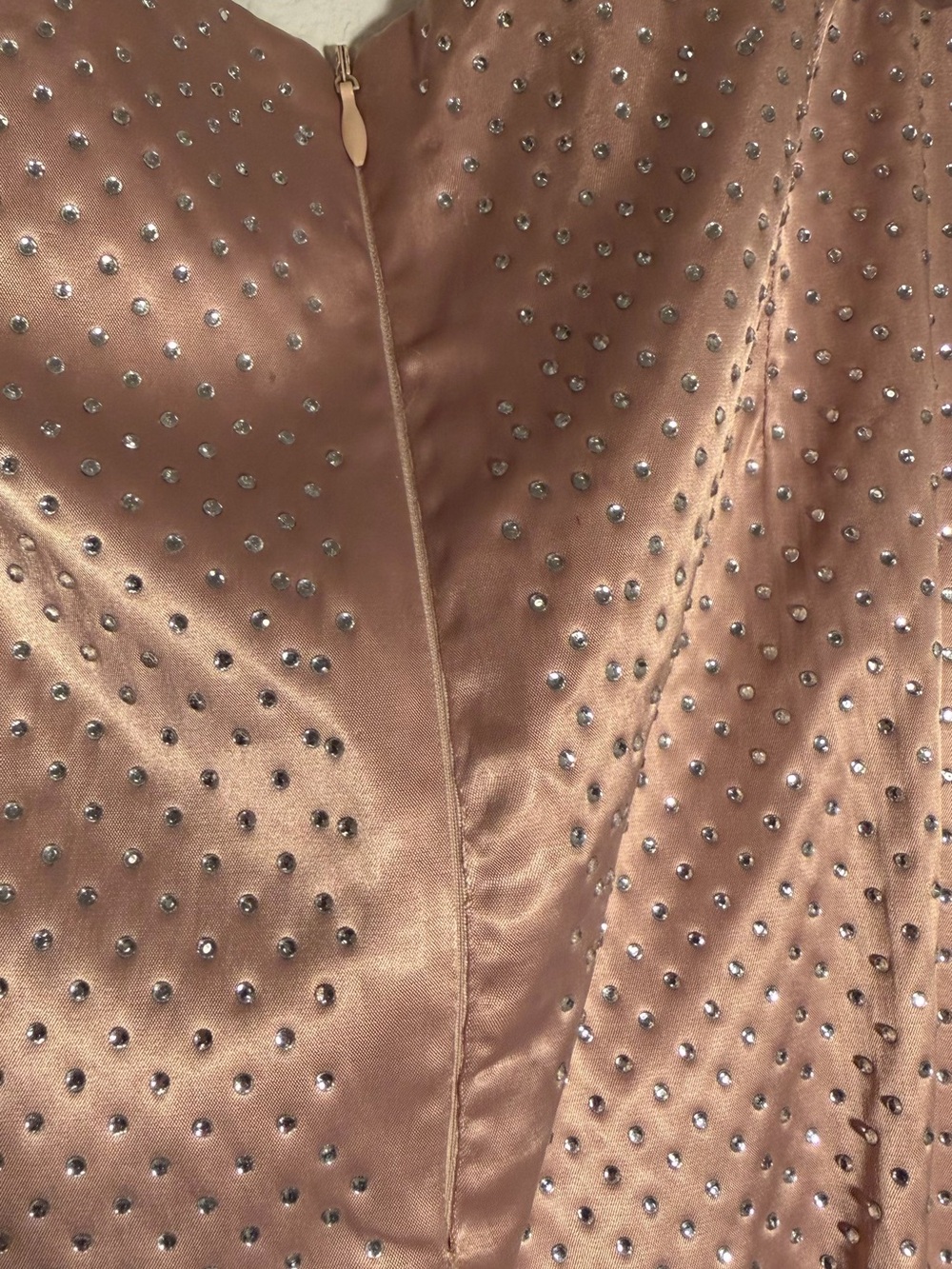 AKIRA Champagne Gold Rhinestone Strapless Ruched Maxi Dress - Picture 9 of 13